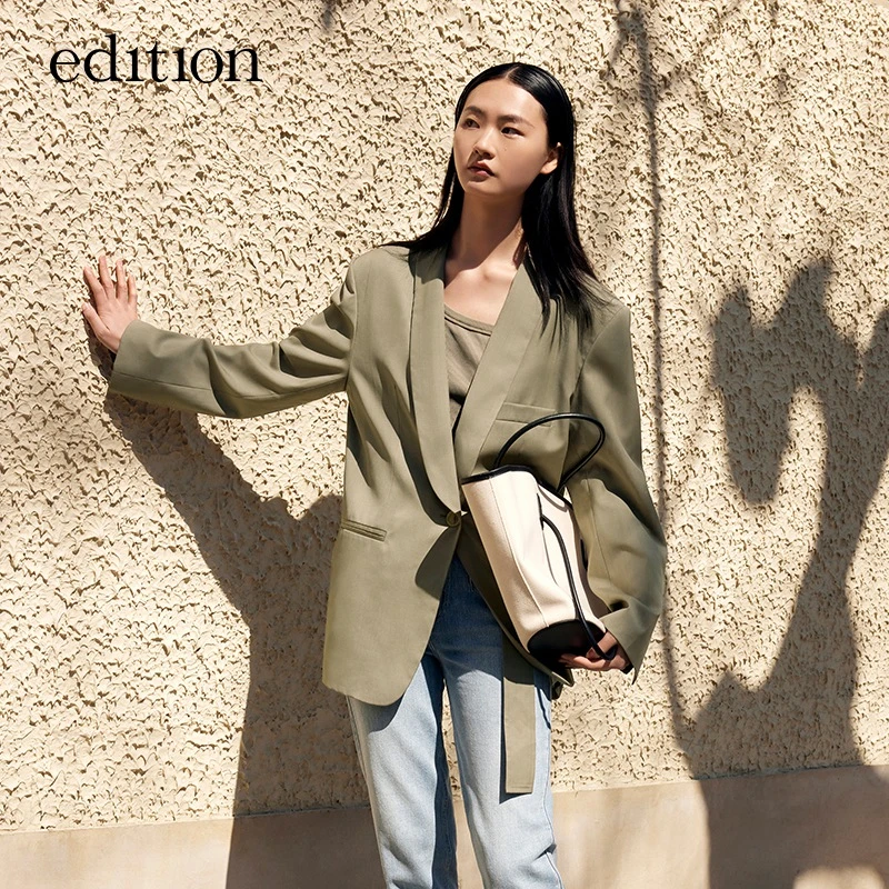 【金拐子专属】edition通勤气质宽肩西装青果领女西装#EBB2BLA013