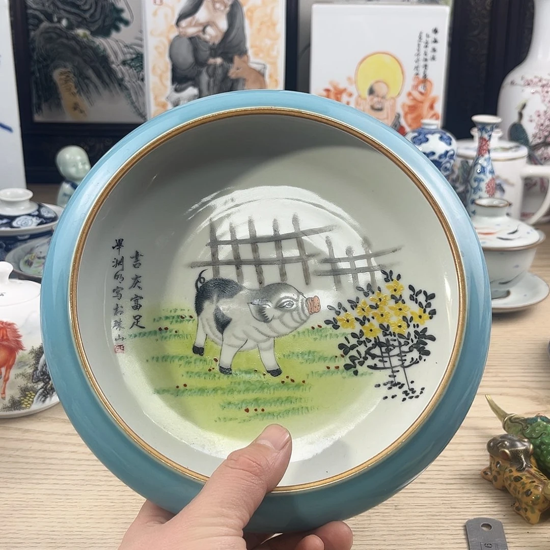 盘陶瓷赏盘手工手绘