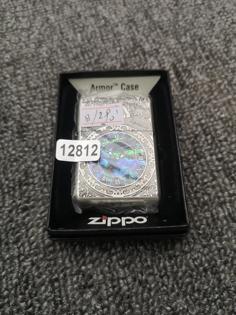 Zippo打火机回血17G镀银钟表-12812