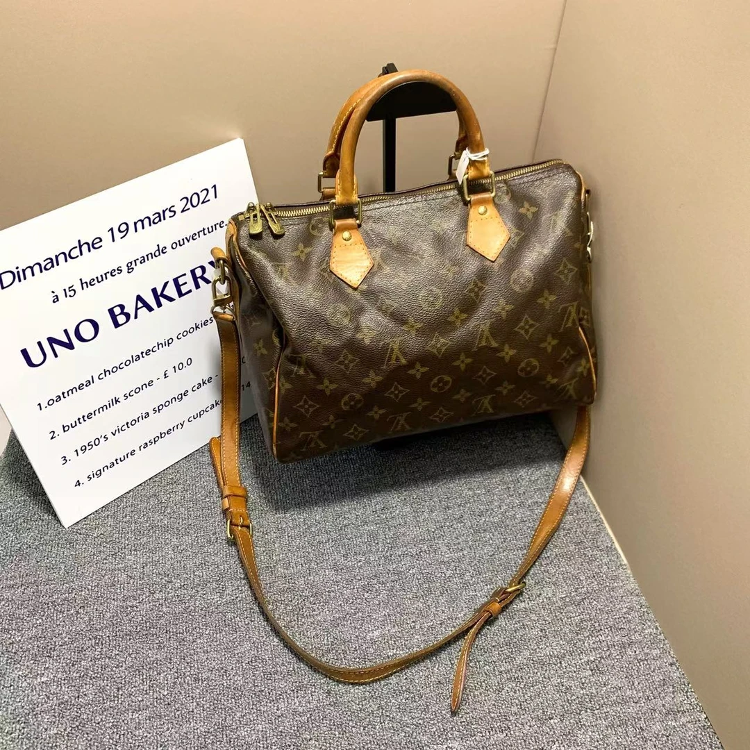 90新 LouisVuitton/路易威登 LV波士顿30肩带款/路易威登speedy包