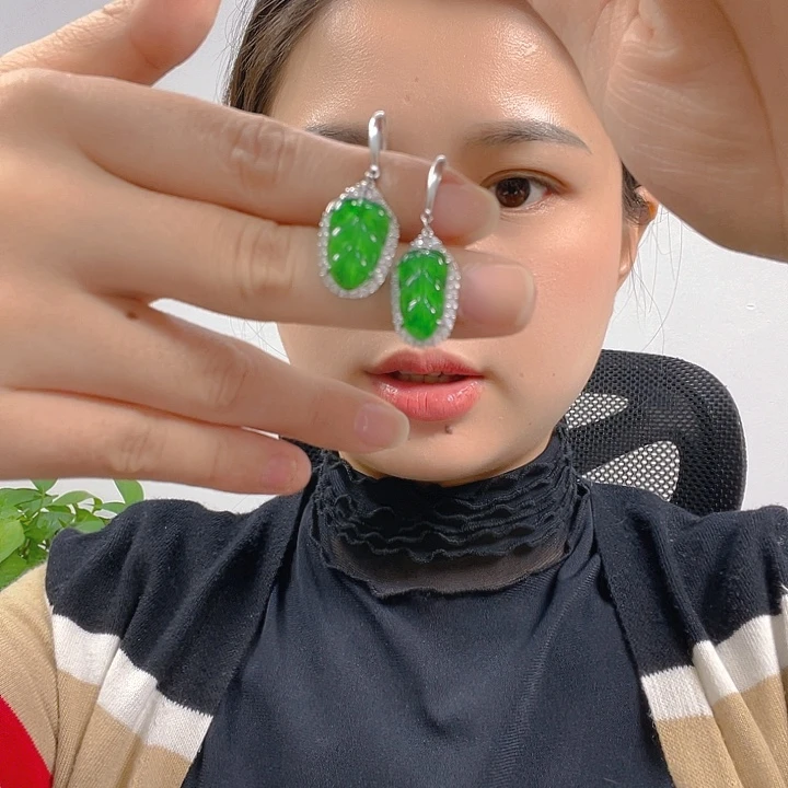 翡翠银S925镶嵌吊坠(不含链)