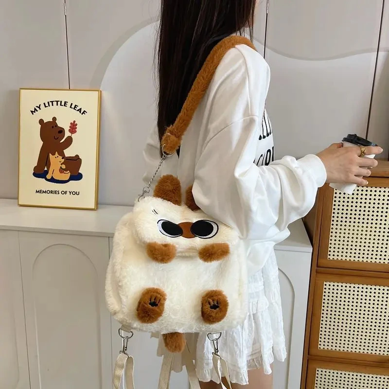 暹罗猫小豆泥双肩包毛绒卡通大容量多用新款百搭jk玩偶小猫