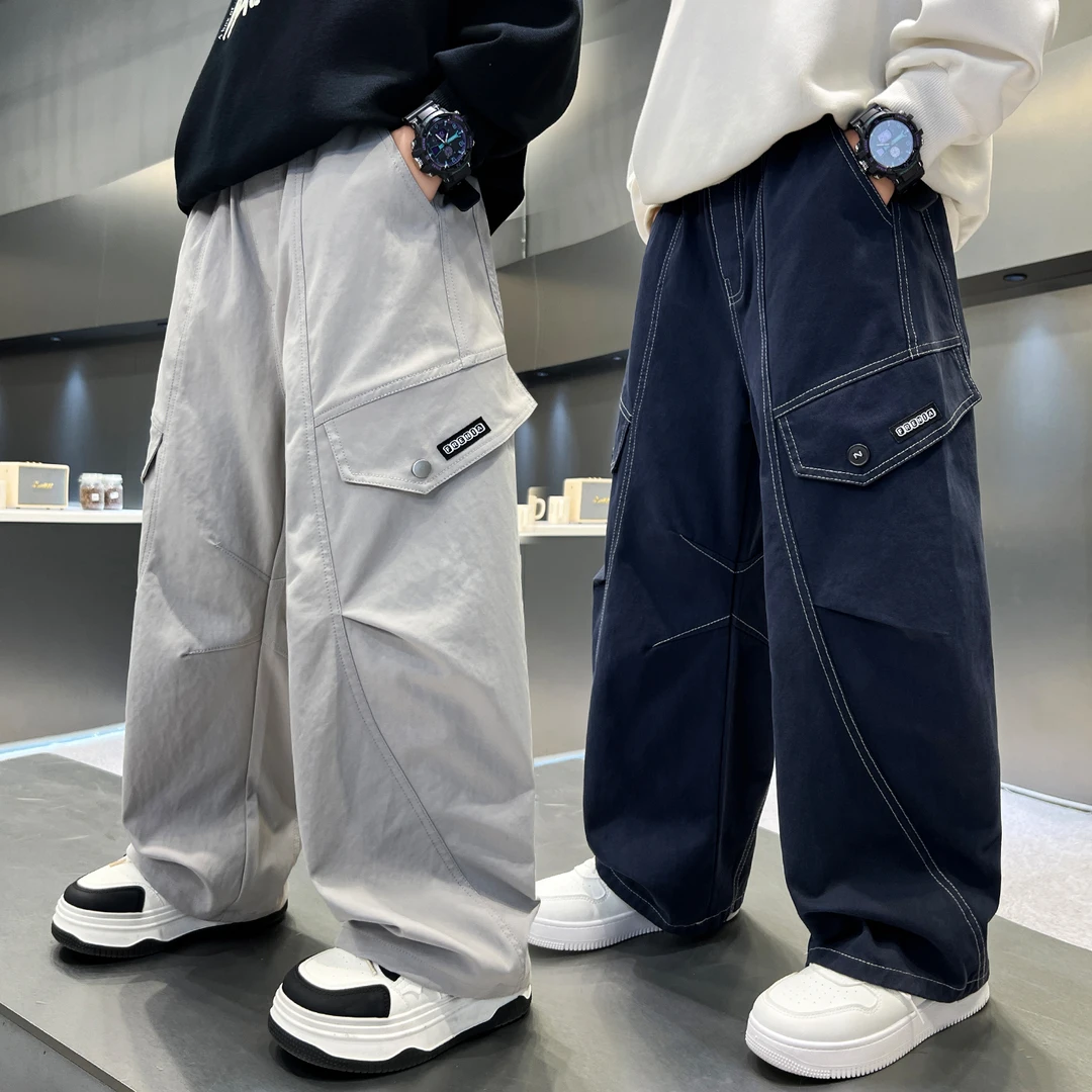 男童裤子春秋2025中大童休闲韩版长裤儿童秋季宽松洋气工装裤洋气