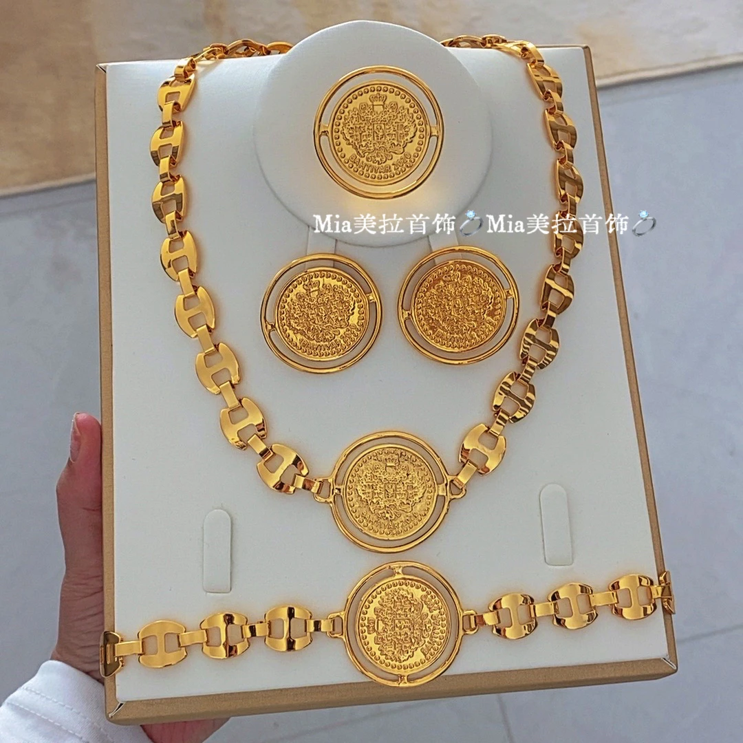 钛钢项链 爱心/水滴/铃铛女复古宫廷手工法式锁骨链复古饰品金色