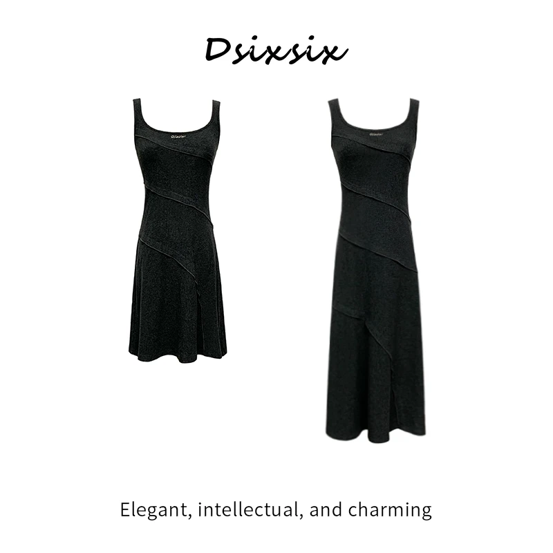 YeahMe-【夏日格调】夏日穿搭简约时尚百搭斜纹设计连衣裙夏天衣服