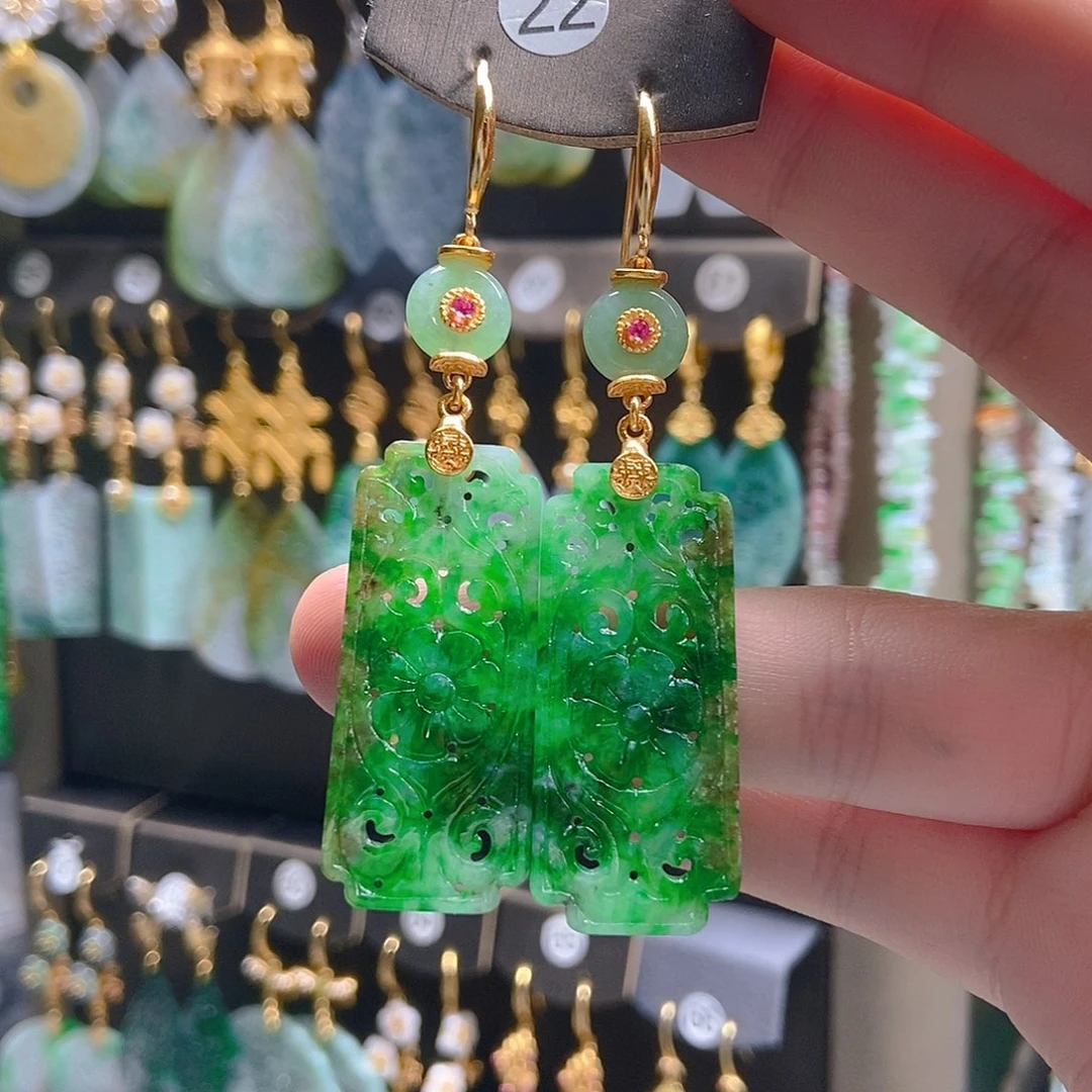 翡翠未镶嵌耳饰翡翠