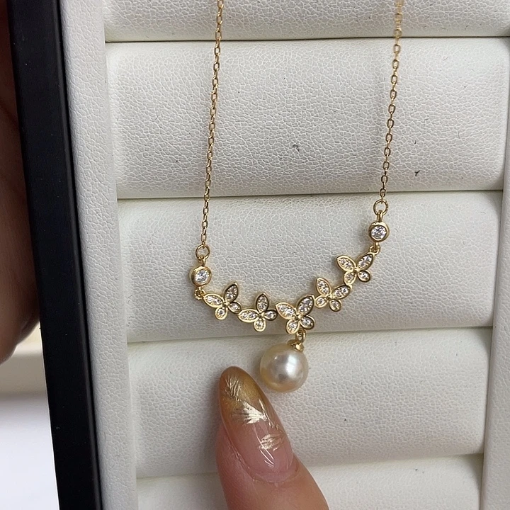 海水珍珠颈饰银S925镶嵌