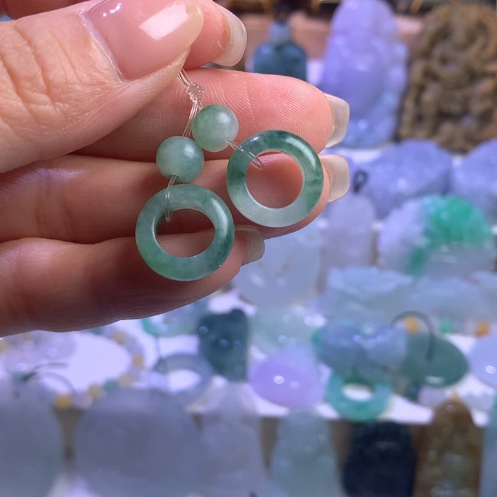 未镶嵌定制翡翠耳坠