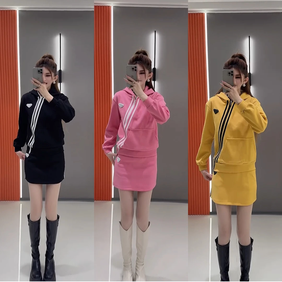 1257春季新款时尚休闲套装 运动连帽长袖气质显瘦减龄百搭两件套