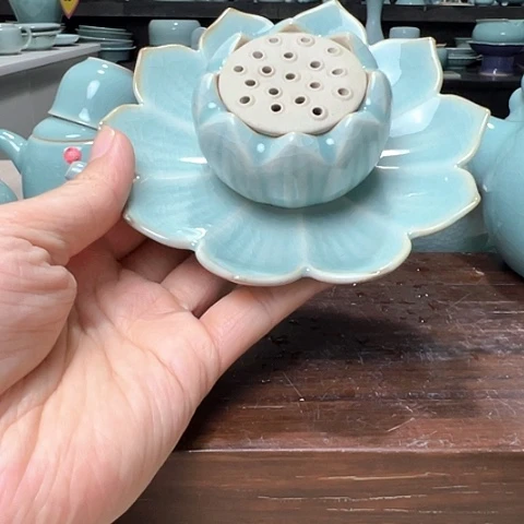汝瓷莲花香插瑕福利