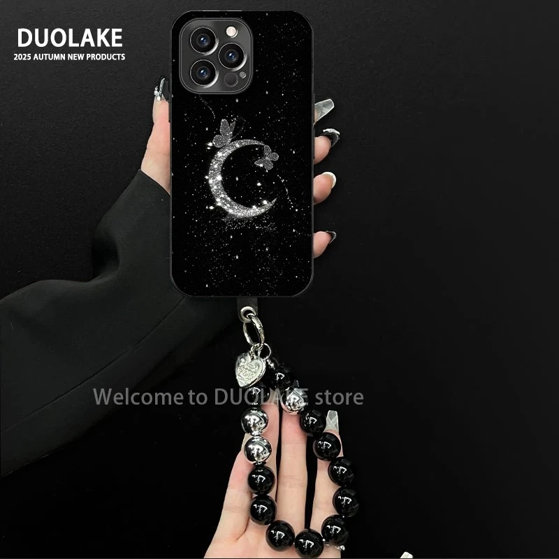 璀璨月光适用苹果vivo华为oppo小米iPhone17电镀羊皮防摔手机壳潮