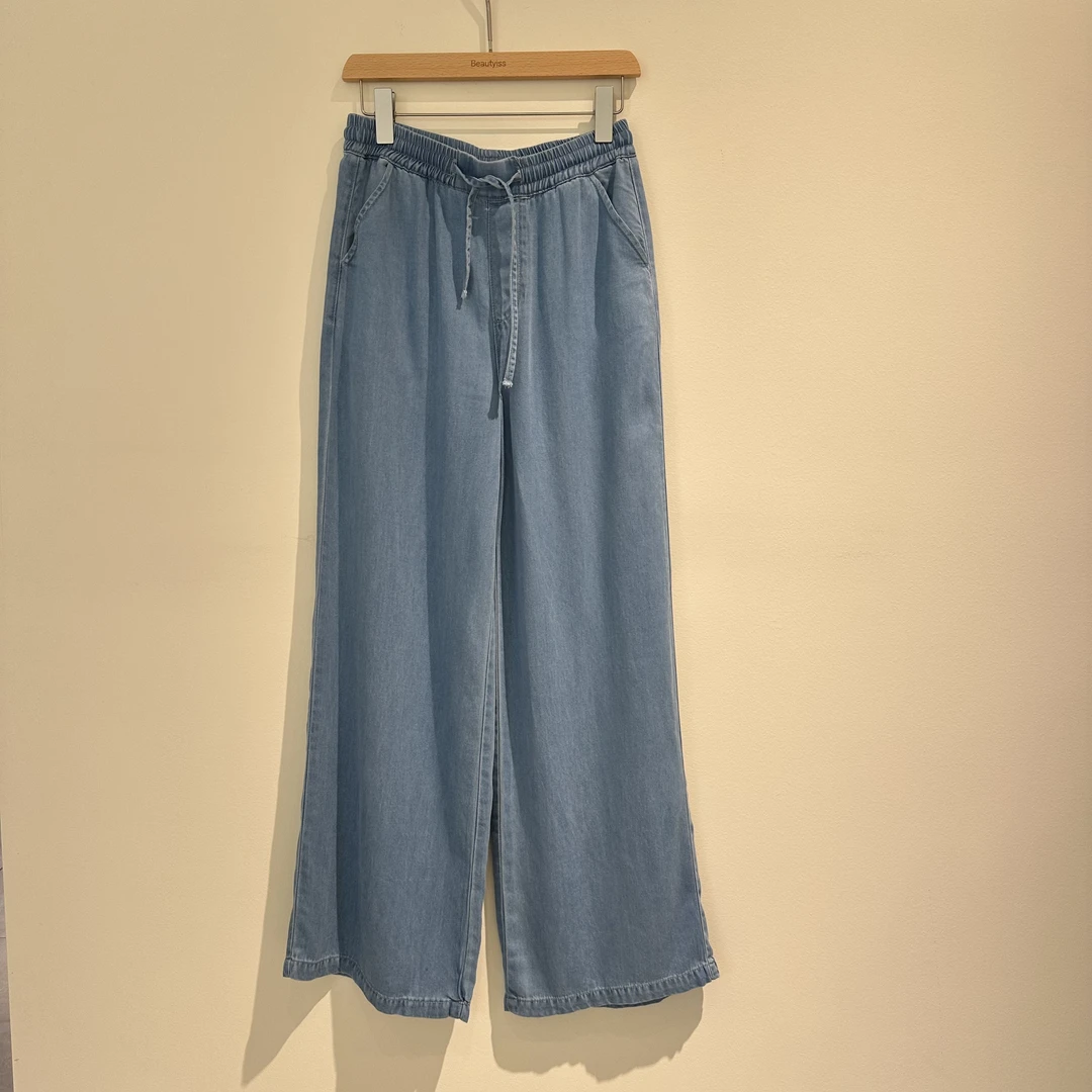 2025飞秒新品百搭垂感夏季复古宽松抽绳裤子