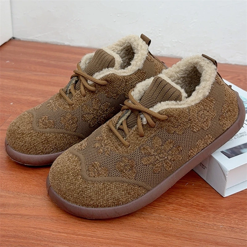 冬季加绒加厚保暖妈妈鞋轻便防滑软底老北京棉鞋中老年舒适女棉鞋