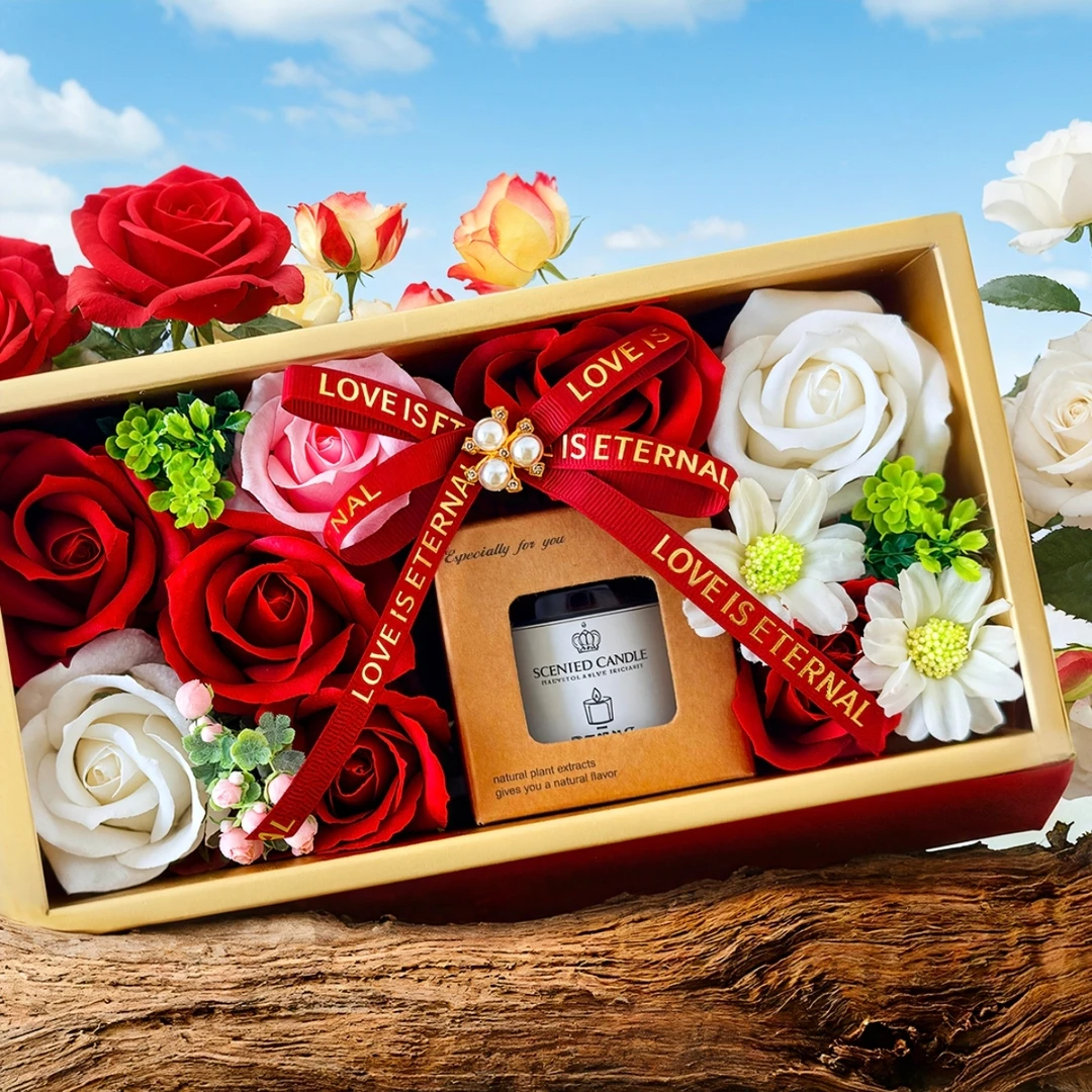 【生日礼】永不凋零玫瑰永生花香薰礼盒 浪漫春日花瓣层叠棕瓶香薰