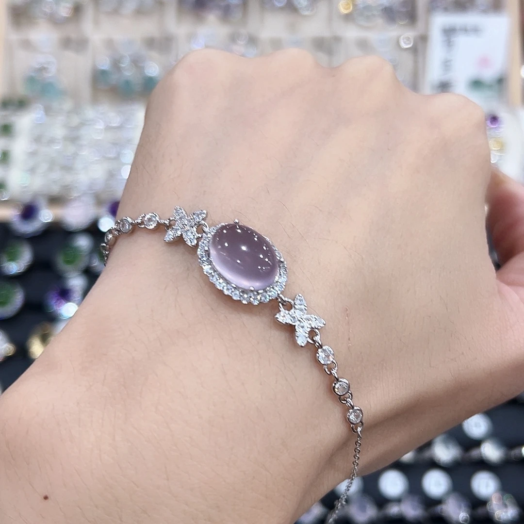 小****手链银S925镶嵌萤石