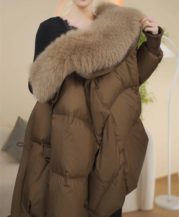 2024秋冬新款大毛领短款时尚百搭宽松加厚女保暖外套#1818