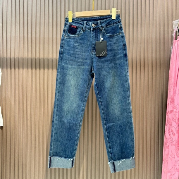 1101 拼接九分裤牛仔裤