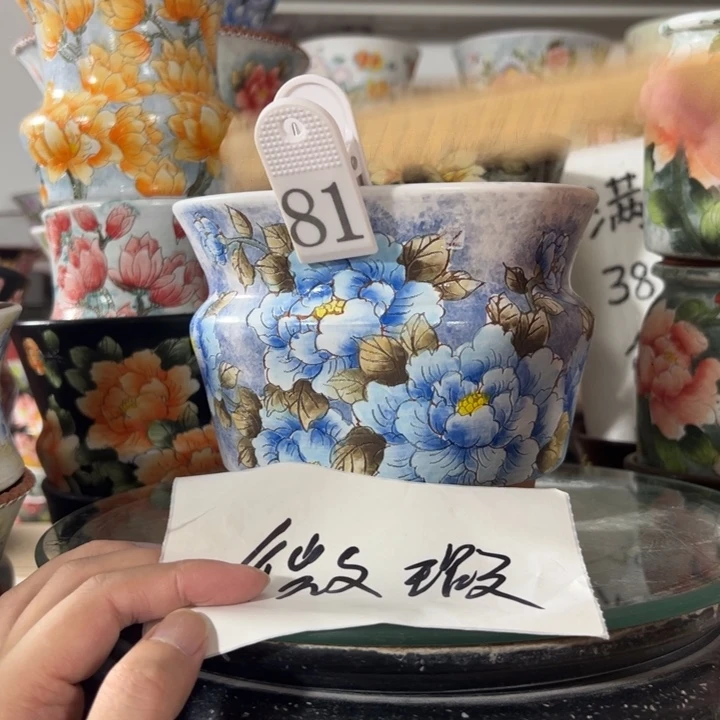 景德镇手绘花盆满38包邮偏远地区除外