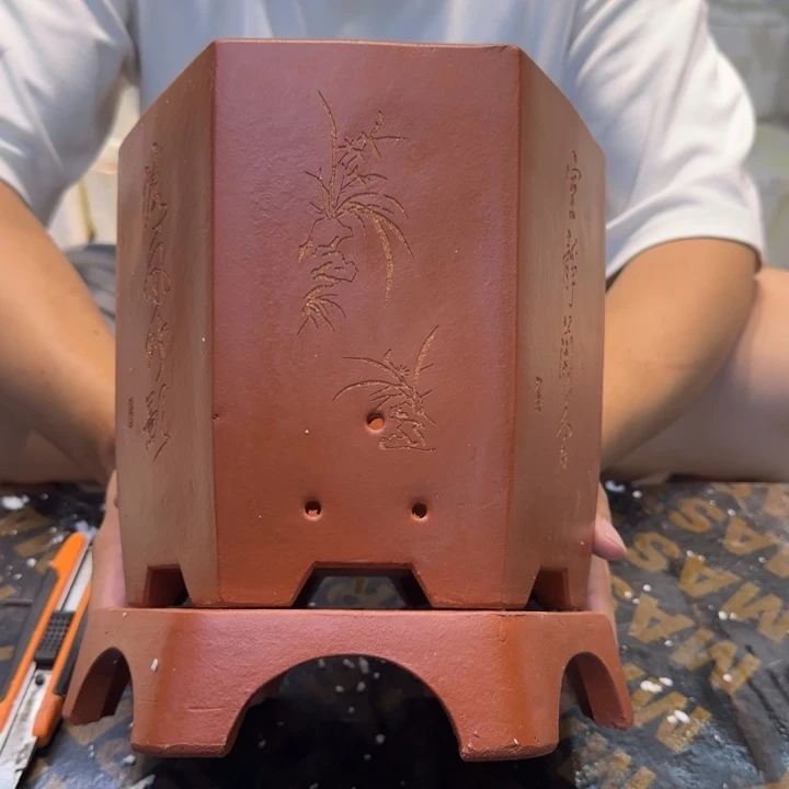 紫砂花盆口径18.23口径