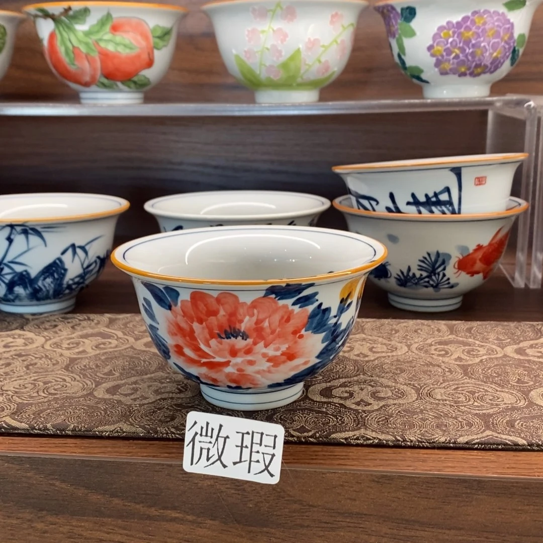 釉下彩老陶泥手工绘制