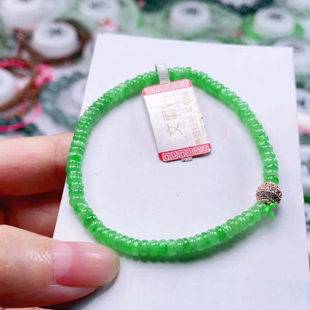 翡翠未镶嵌项链天然翡翠手串4.0mm