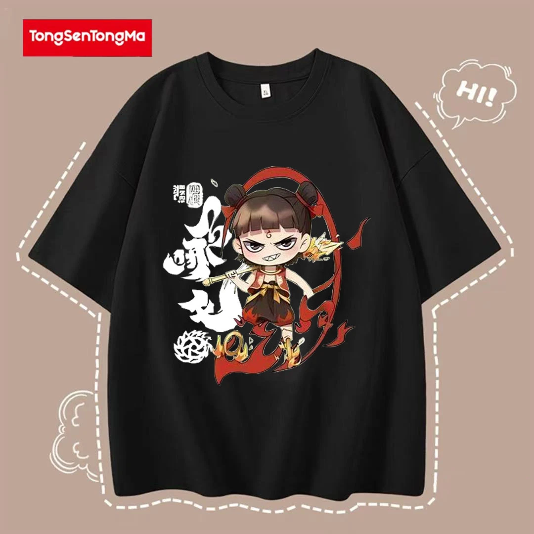 纯棉短袖男童t恤设计感小众夏季新款潮流儿童圆通宽松体恤上衣潮