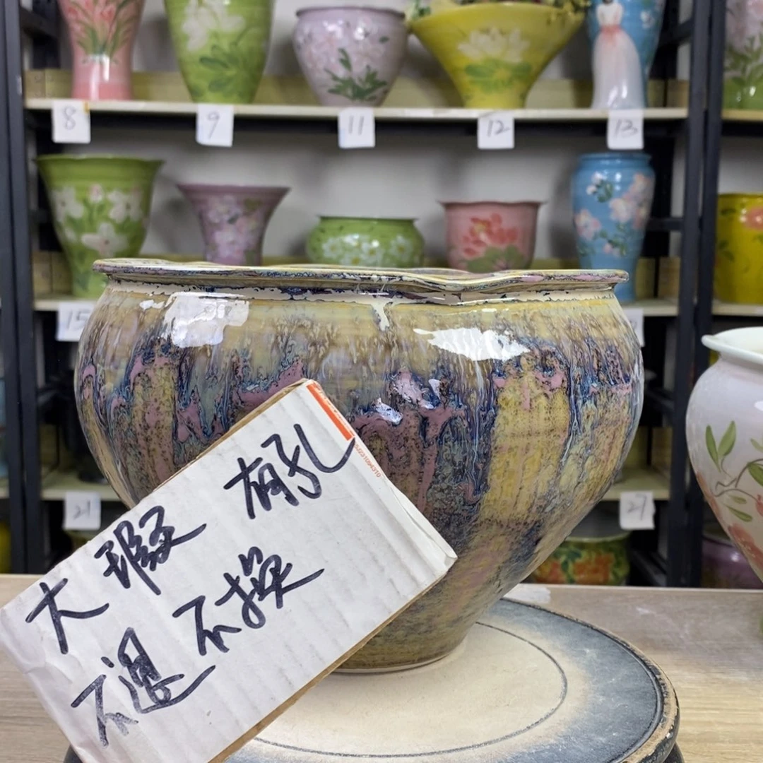 景德镇手工手绘陶瓷花盆