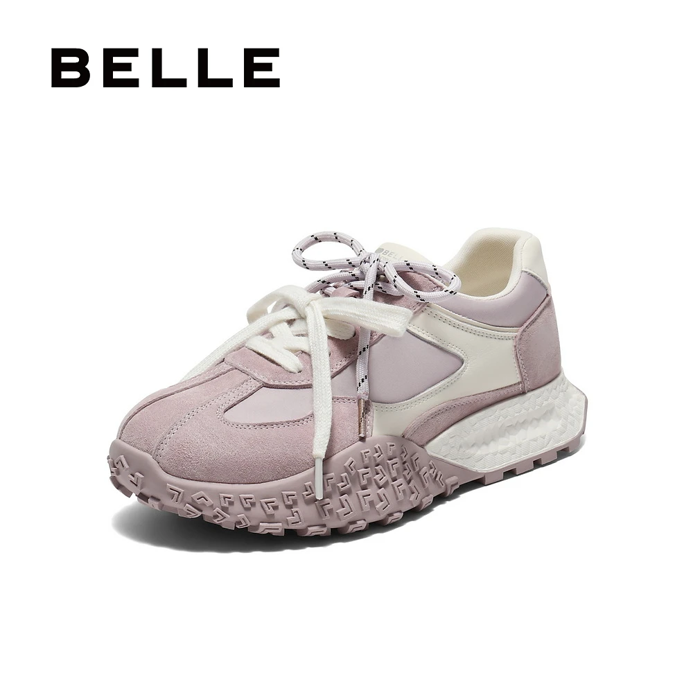 百丽时尚撞色阿甘鞋女2025秋新双鞋带舒适运动休闲鞋B2739CM5