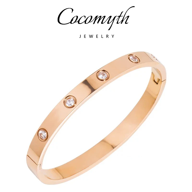 COCOMYTH 镀K金轻奢十Z椭圆贵妃镯【zm】D1009