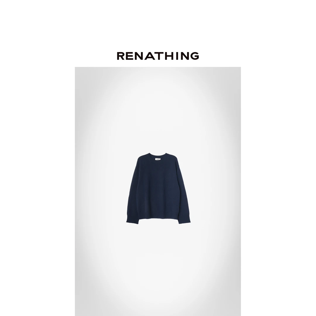 【RENATHING】圆领慵懒套头针织上衣