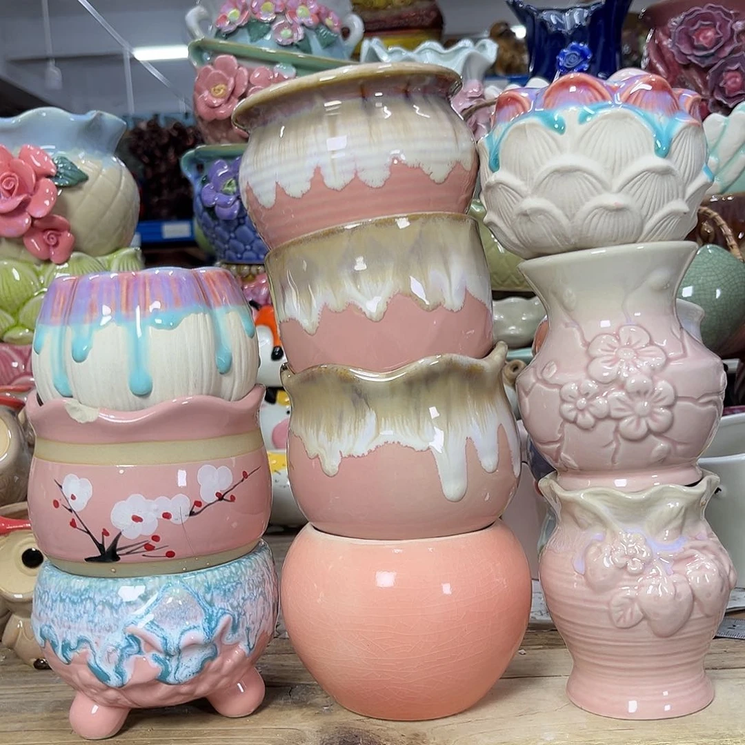 陶瓷陶瓷花盆特价上新口7-10厘米