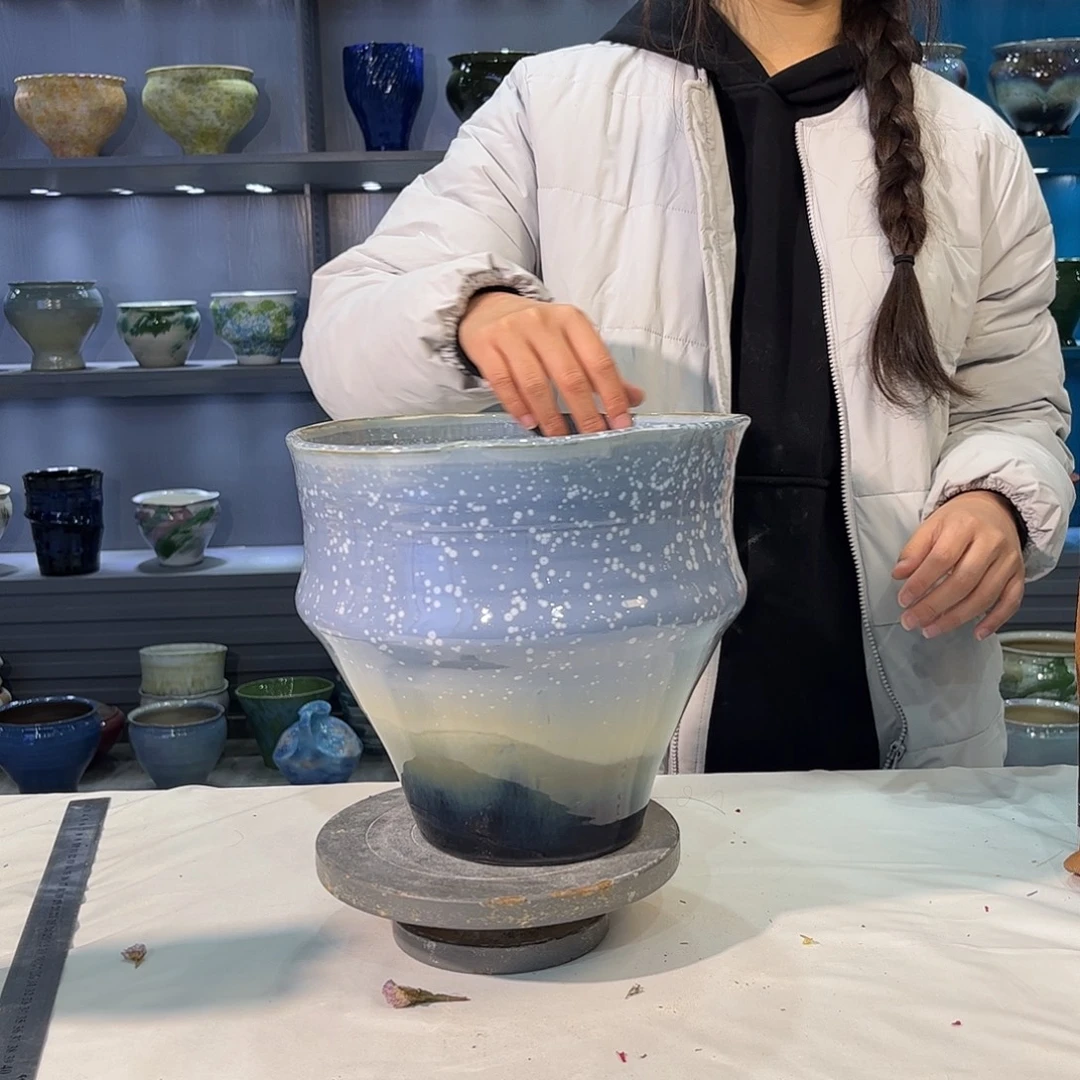 陶摆件景德镇陶瓷花盆