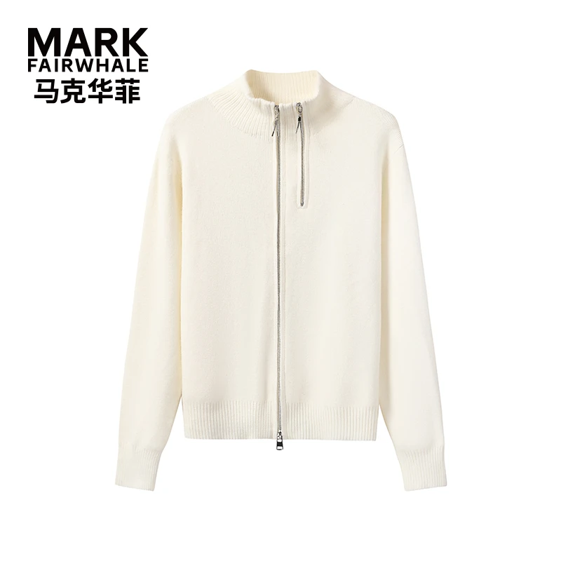 马克华菲女装秋冬安迪绒双拉链设计感针织开衫外穿 F53004A692