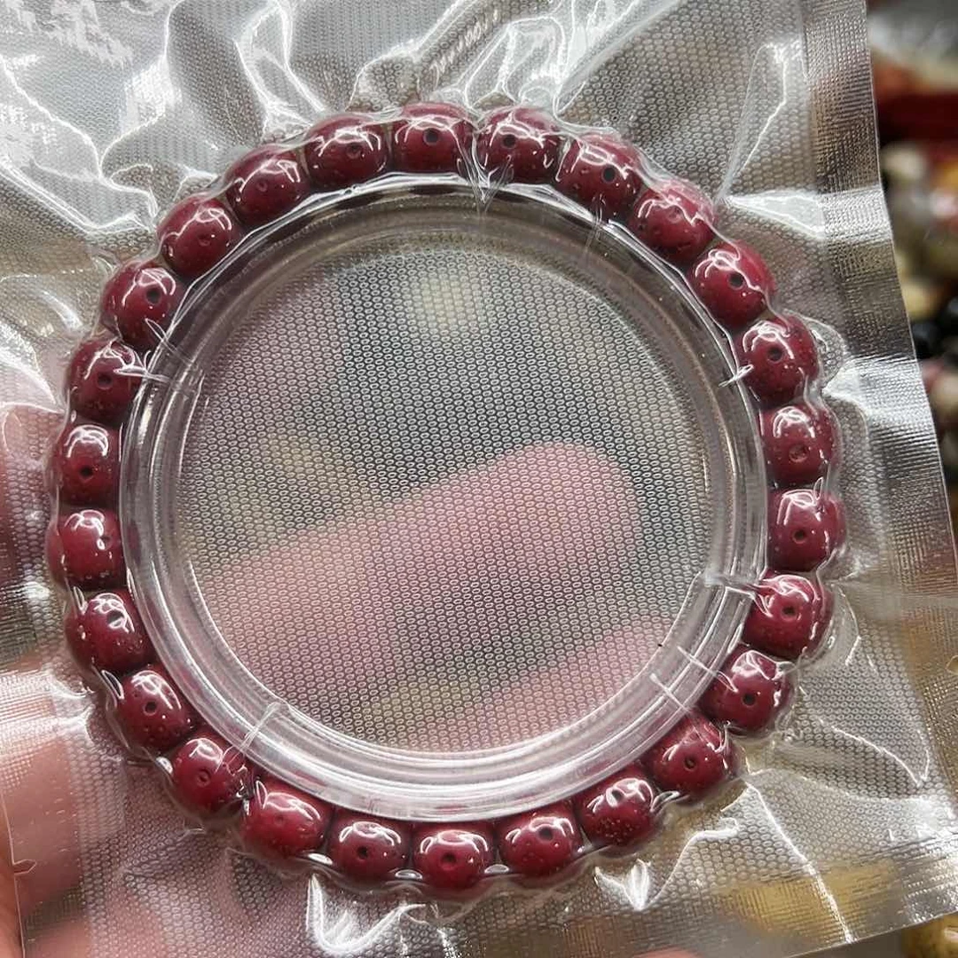 星月菩提手串58朱供星月菩提单圈0.9