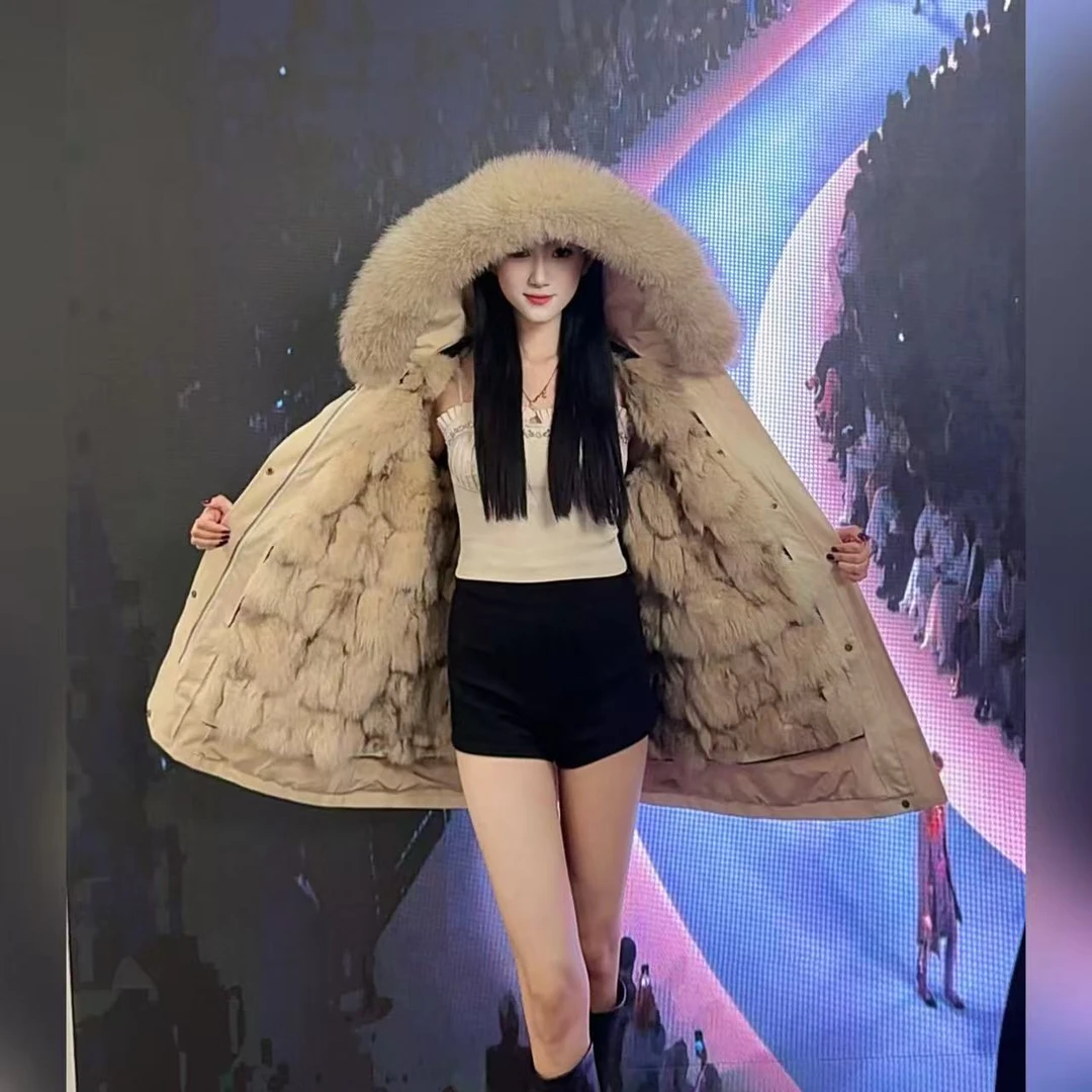 【梦中人】新款狐狸毛内胆可拆卸狐狸大毛领派克服