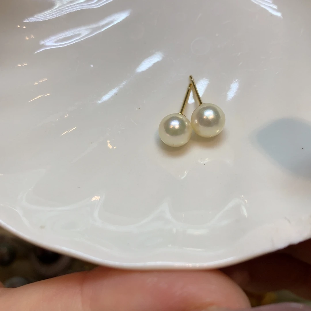 海水珍珠耳饰银S925镶嵌