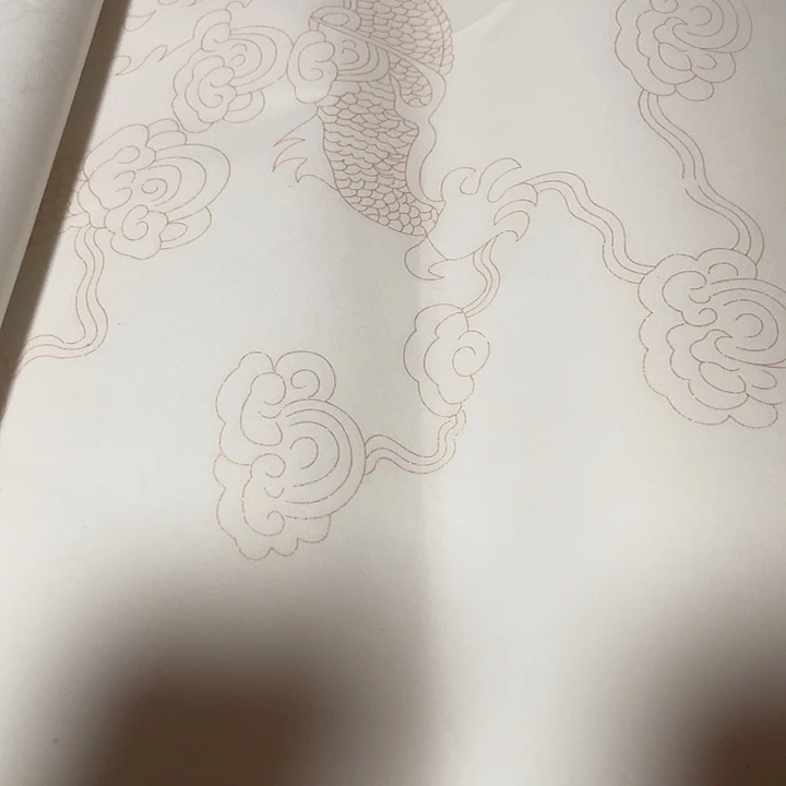 六尺对开白色描龙50