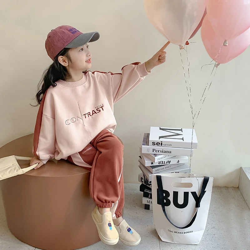 女童套装春秋款2025新款洋气时髦女孩春装运动休闲卫衣裤子-YGG