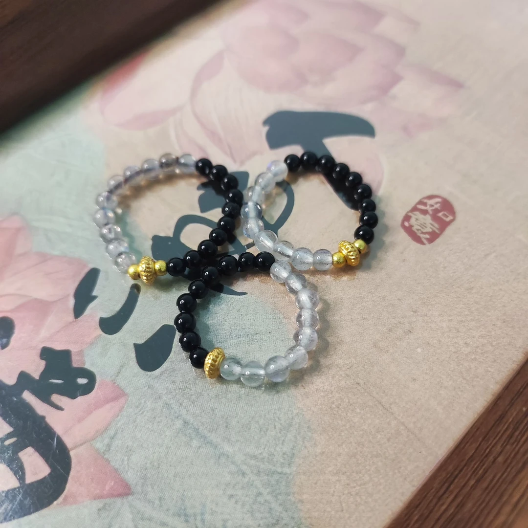 合金戒指 拼色灰月光素款单圈情侣精美小众戒指指环（多样性发货）