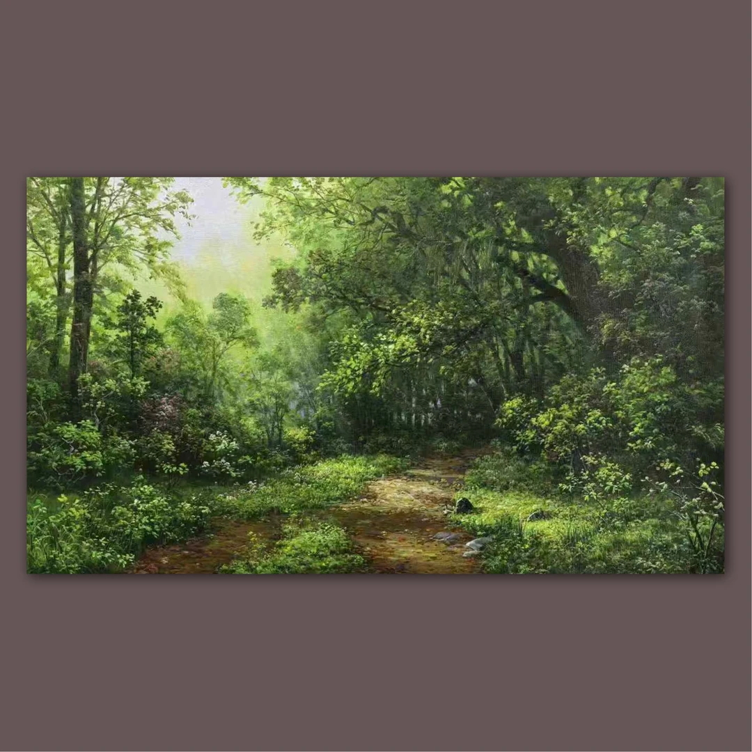 艺弘羽艺术 原创森林风景油画收藏 画芯尺寸50-90cm