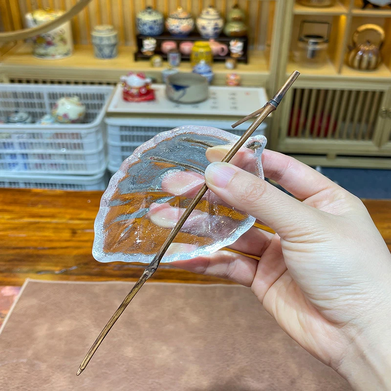 【闪购商品】一叶扁舟水晶茶则竹茶拨