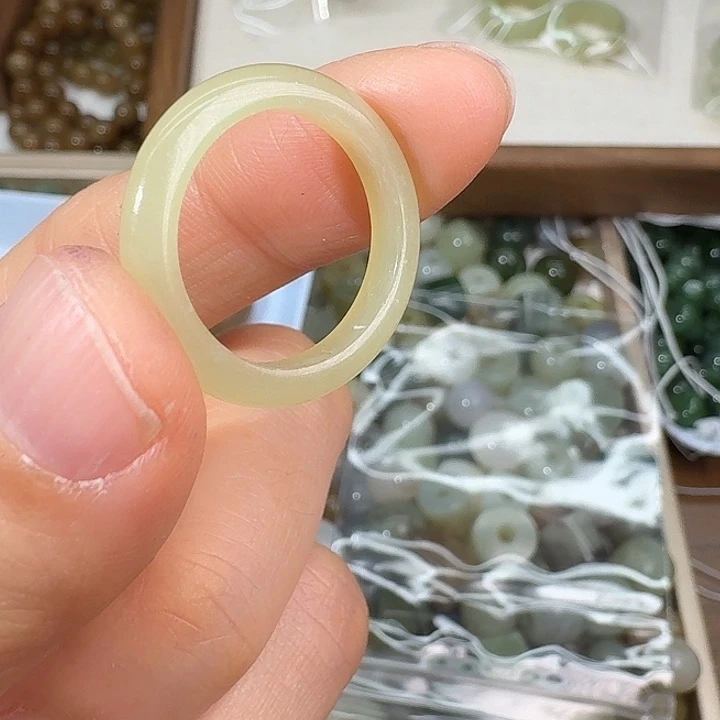 和田玉未镶嵌戒指17.5内径19