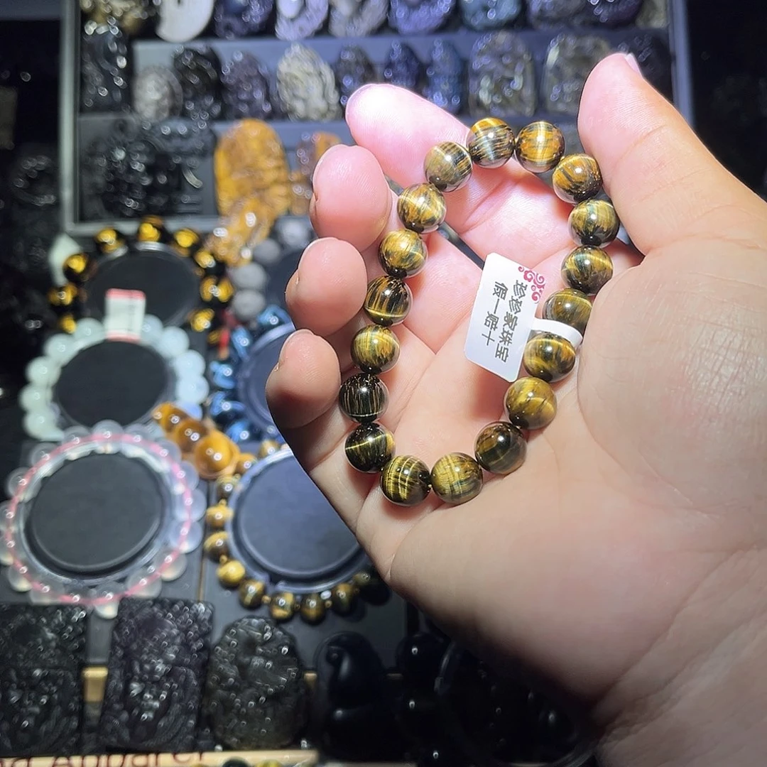 黑曜岩未镶嵌手链失*梦幻虎满天星流星雨11m