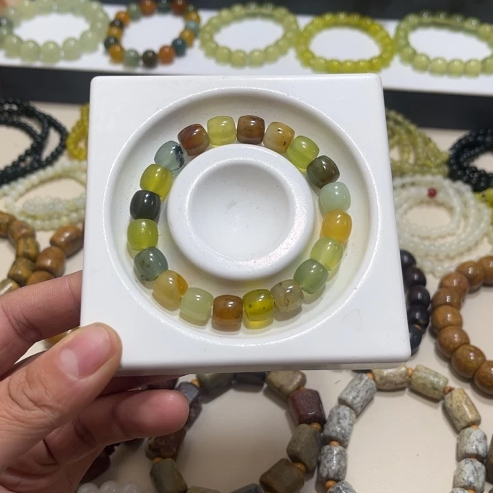 蛇纹石玉未镶嵌手链卡10