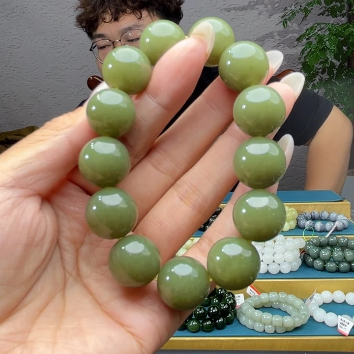 手链未镶嵌和田玉纯天然新疆若羌青黄口卡16