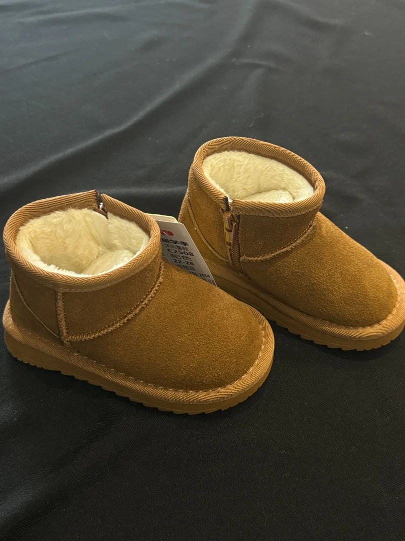 男女套筒冬季休闲雪地靴小童短靴童鞋