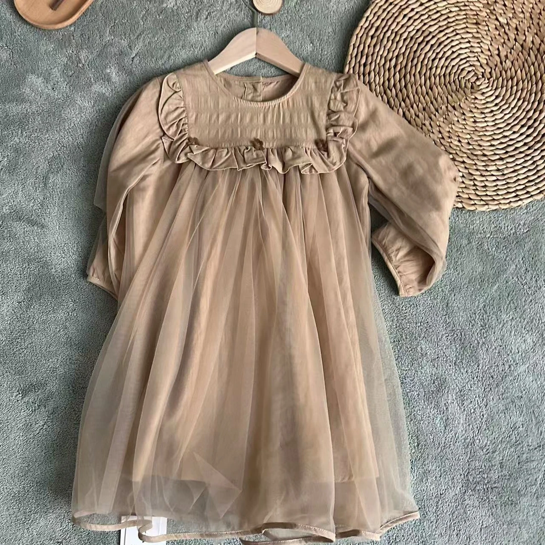 女童网纱连衣裙春款时尚新款儿童洋气休闲裙子公主裙