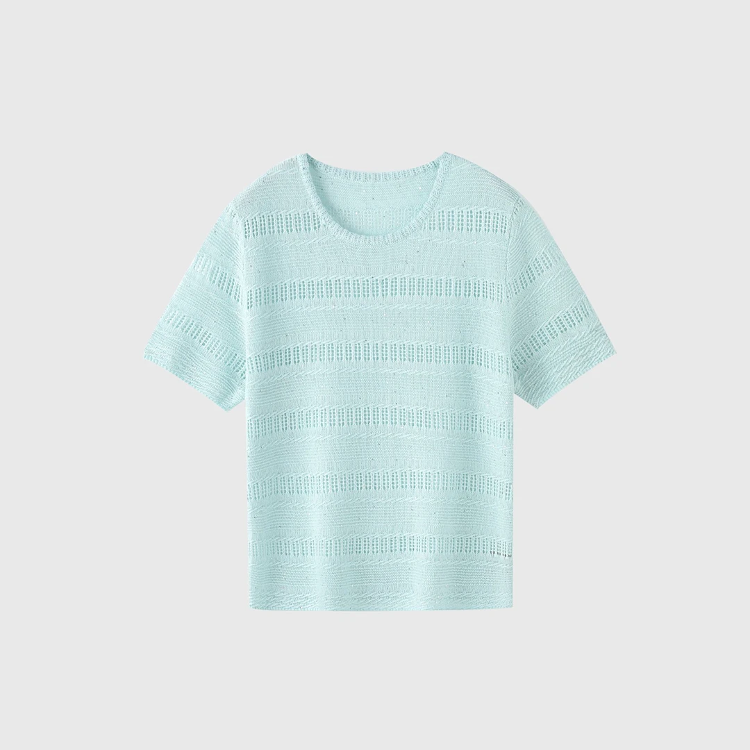 2025夏季新款圆领女士短袖T恤时尚洋气百搭体恤衫