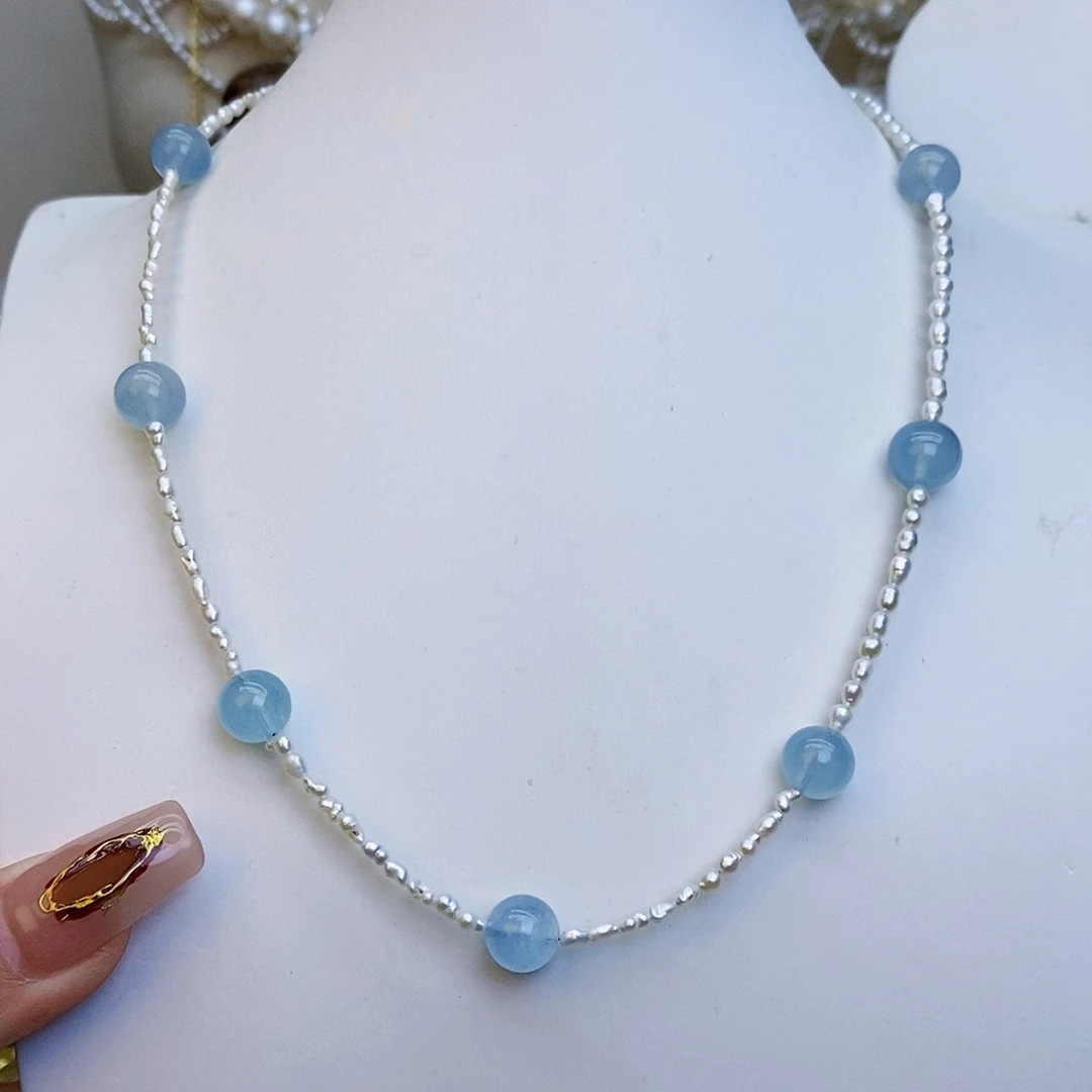 淡水珍珠颈饰银S925镶嵌