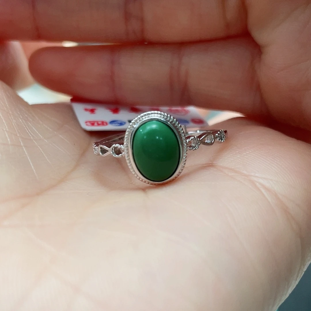 绿松石戒指银S925镶嵌